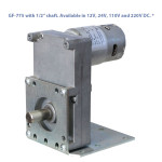 GF-775 with 1/2" shaft. Available in 12V, 24V, 110V and 220V DC. *