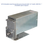 GF-50 double stack forward/reverse boxed with 1/2" shaft. 240V AC. * Available upon request